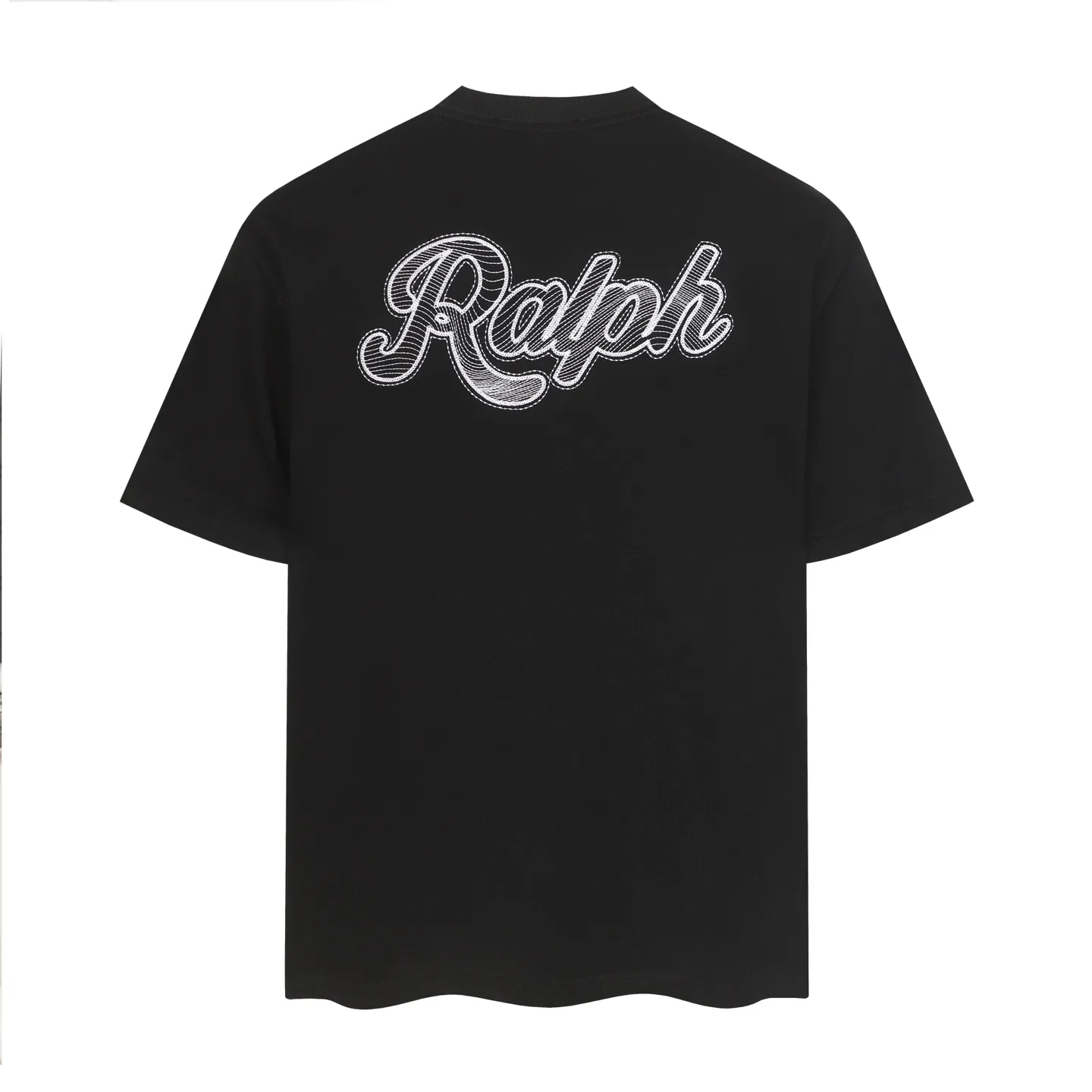 P140 💰 Actual pictures [High-end quality] Code: 8912# Color: Black White Size: S to XXL 2026ss New Ralph Lauren 320g customized fabric Round neck short sleeves Special embroidery Burnt patch Loose version for men and women